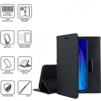 Atverčiamas dėklas su skyreliais - juodas (Xiaomi REDMI NOTE 8) Atverčiamas dėklas su skyreliais - juodas (Xiaomi REDMI NOTE 8)